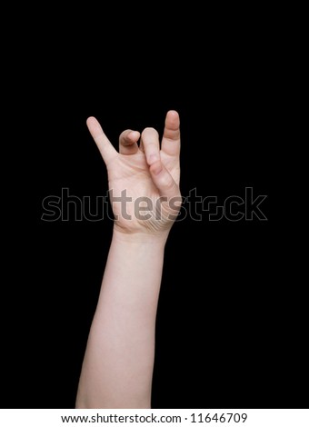 the number eight in sign language on a black background
