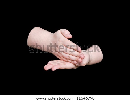 the word stop in sign language on a black background