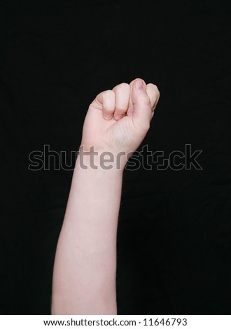 the letter s in sign language on a black background