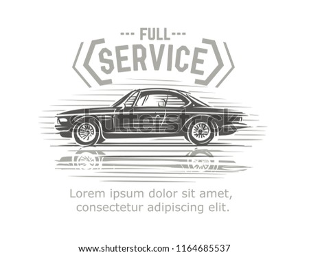 Auto services poster/card/logo template. Vector. Text outlined (for preview only). Vector. Layered. 