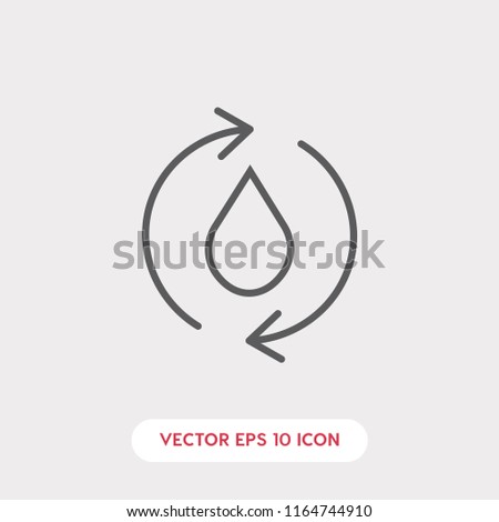 Water recycle vector icon