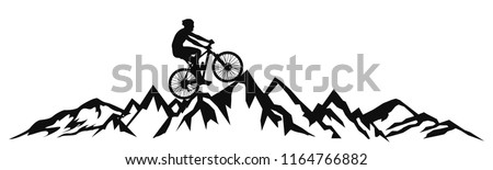 Cyclist in the mountains – stock vector
