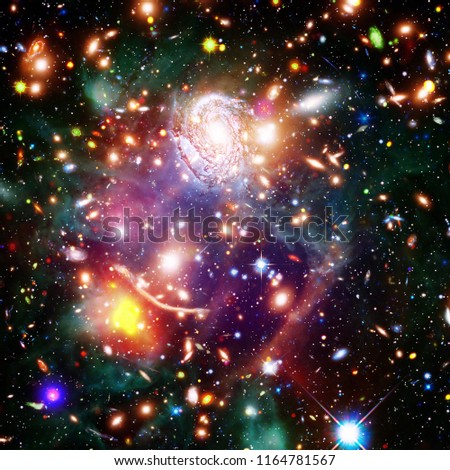 Chaotic space background. The elements of this image furnished by NASA.
