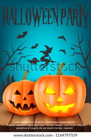 Scary Poster for halloween party.vector illustration