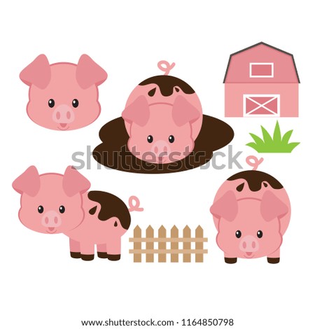 Pig farm vector illustration clip art