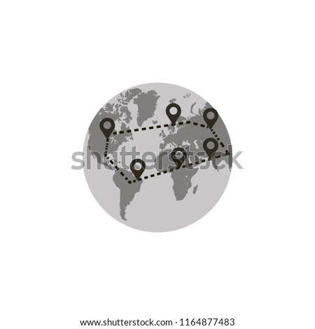 global planet pointer. vector illustration
