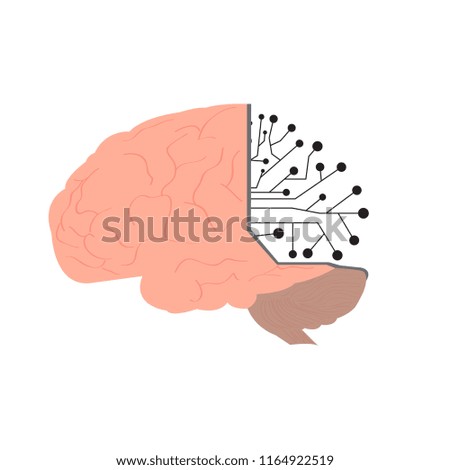 Isolated brain network icon. Artificial intelligence