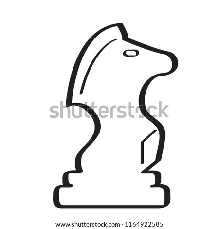 Sketch of a knight chess piece