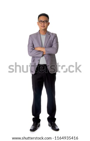 malay business man isolated on white full body

