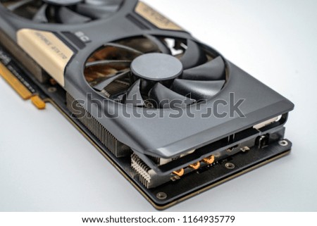 Computer Graphics Card GPU on White Background