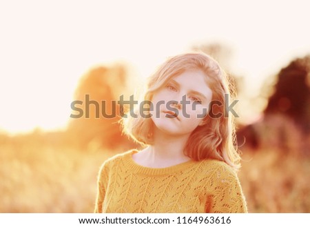 portrait teenager girl on sunset