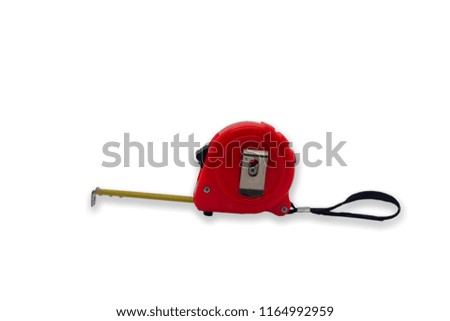 Red tape measures isolated over white background