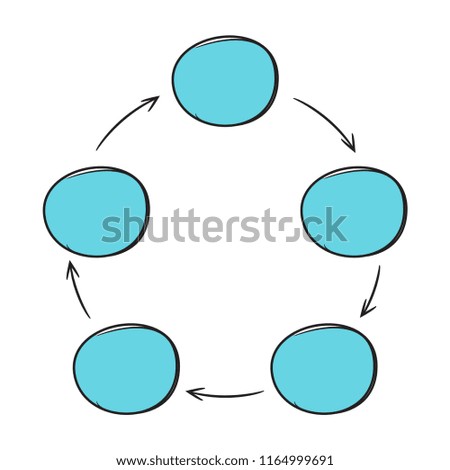 blue hand drawn loop business diagram template