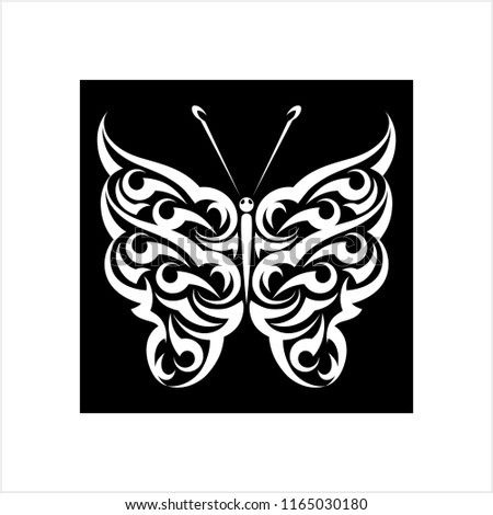 Tattoo Butterfly Design Vector Art Illustration