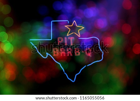 Photo Composite Texas Pit Bar B-Q Sign 