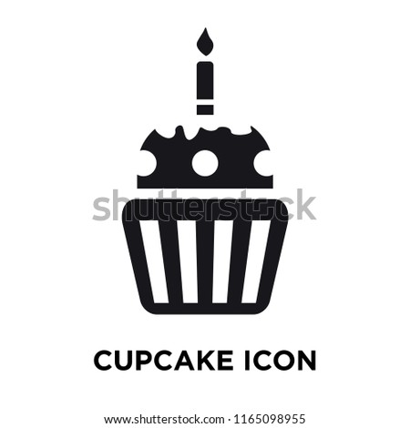 Cupcake icon vector isolated on white background, Cupcake transparent sign , celebration pictograms