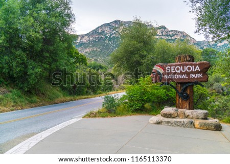 Sequoia national park 05/08/17:Sequoia national park sign in the entrance.