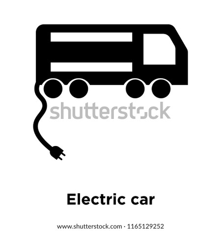 Electric car icon vector isolated on white background, Electric car transparent sign , black symbols