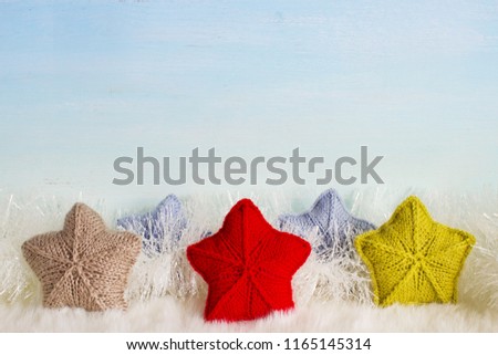 Cozy and soft winter background. Colorful yarn for needlework. The concept of women's winter leisure. Copy space.