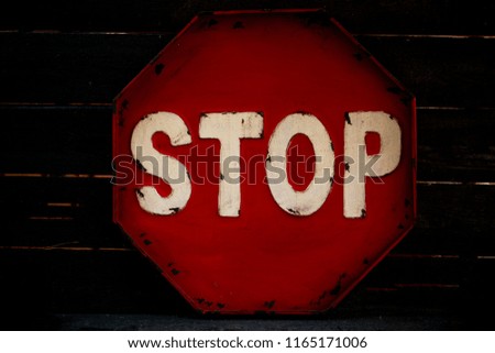 stop sign, danger, increased attention, caution. the symbols characterizing the risk