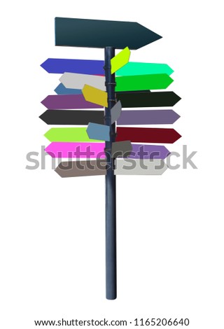 arrows sign with empty colors isolated
