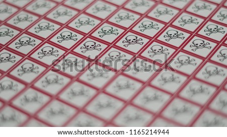 Abstract COSHH Acute Toxicity Warning Symbols Arranged in Pattern