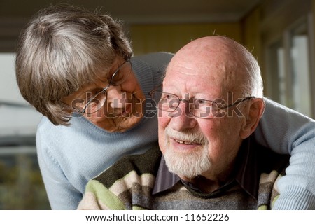 Senior people in love. Studio picture