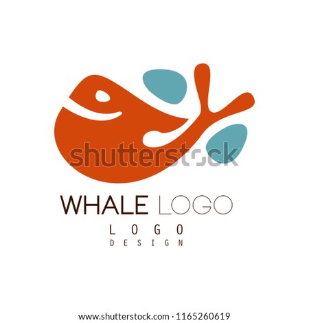Whale logo design, creative badge can be used for brand identity, travel agency, shipping company, seafood market, pool vector Illustration
