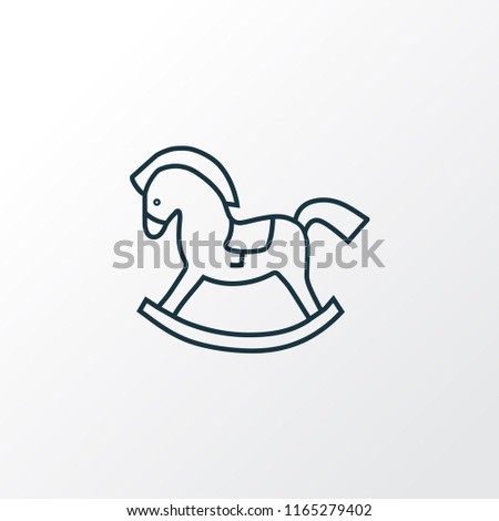 Rocking horse icon line symbol. Premium quality isolated wooden pony element in trendy style.