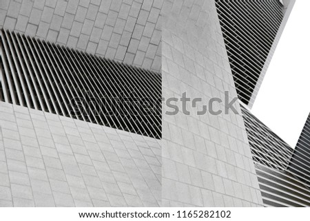 Architecture collage photo. Tiled and louvered walls of modern buildings. Abstract black and white architectural background. Royalty-Free Stock Photo #1165282102