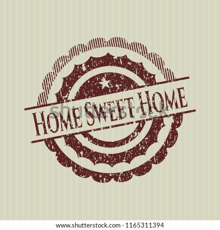 Red Home Sweet Home distressed rubber seal