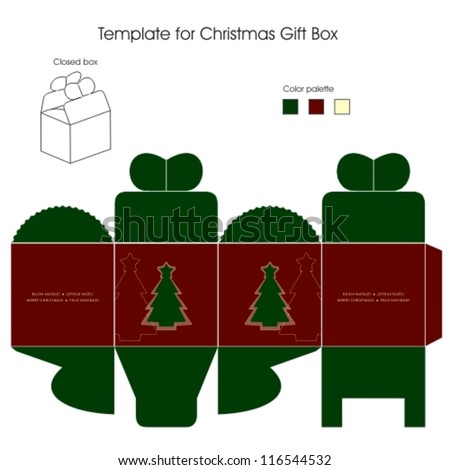Decorative christmas box with die cut tree