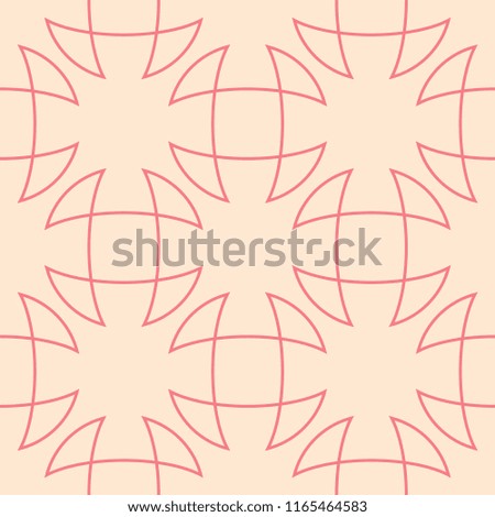 Red and beige geometric ornament. Seamless pattern for web, textile and wallpapers