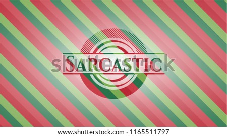 Sarcastic christmas colors style emblem.