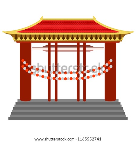 Isolated colored asian building icon. Vector illustration design
