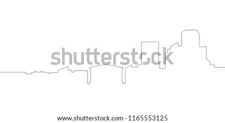 Continous line skyline of Athens. Vector illustration design
