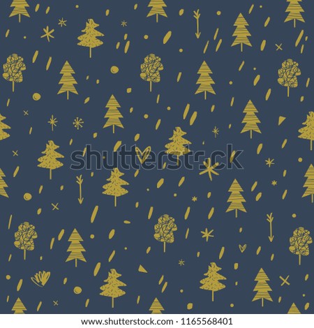 Vector stylized Christmas tree label. Clipart, decorated spruce