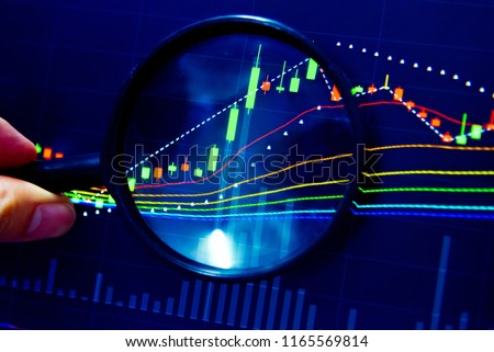 Stock market graph chart. The digital information for Forex trading market. Royalty-Free Stock Photo #1165569814