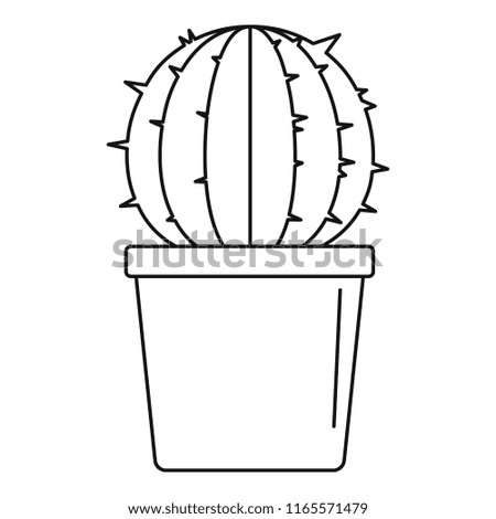 Sphera cactus pot icon. Outline sphera cactus pot icon for web design isolated on white background