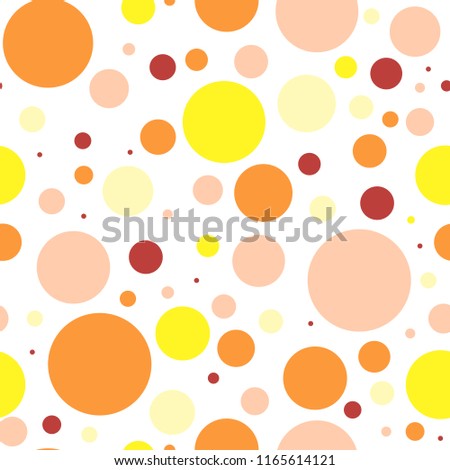 seamless background vector color circles. composition of geometric shapes. circles in warm shades of yellow brown orange claret
