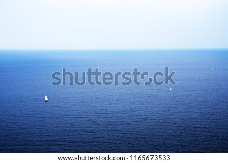 Yachts on the ocean