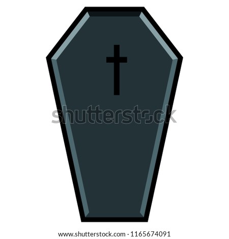 Isolated black coffin icon. Vector illustration design