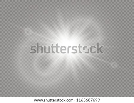 Sunlight a translucent special design of the light effect. Vector blur in the light of radiance. Isolated sunlight transparent background. Element of decor. Horizontal rays of light.