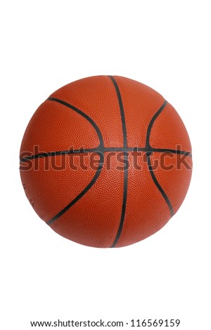 An official size basketball isolated on a white background with a clipping path