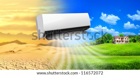 Air conditioner. Comfortable life Royalty-Free Stock Photo #116572072