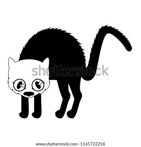 Isolated cute black cat icon. Vector illustration design