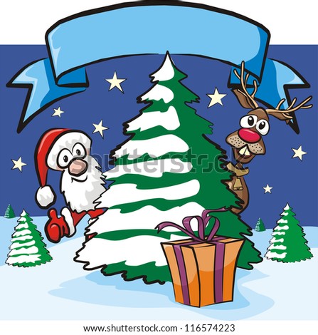christmas eve - santa and reindeer