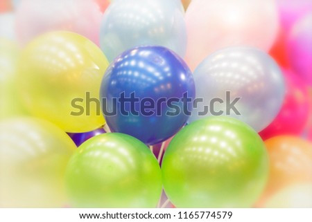 Vintage style picture of colorful balloons background ;  green, blue, red, pink 