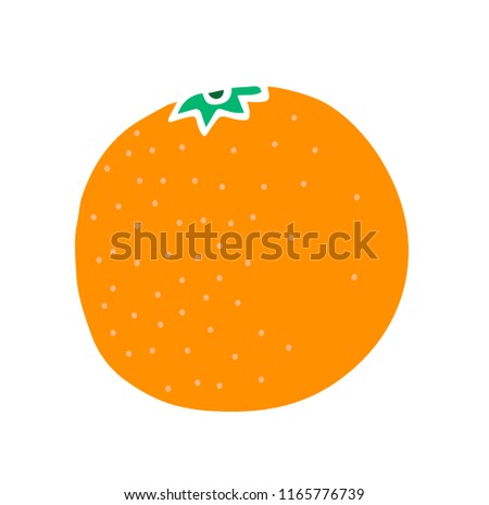 tropical fruit, tangerine, cute vector orange for children learning, for design, illustration of books
