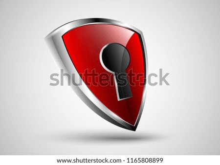 vector design of shield protection realistic object 